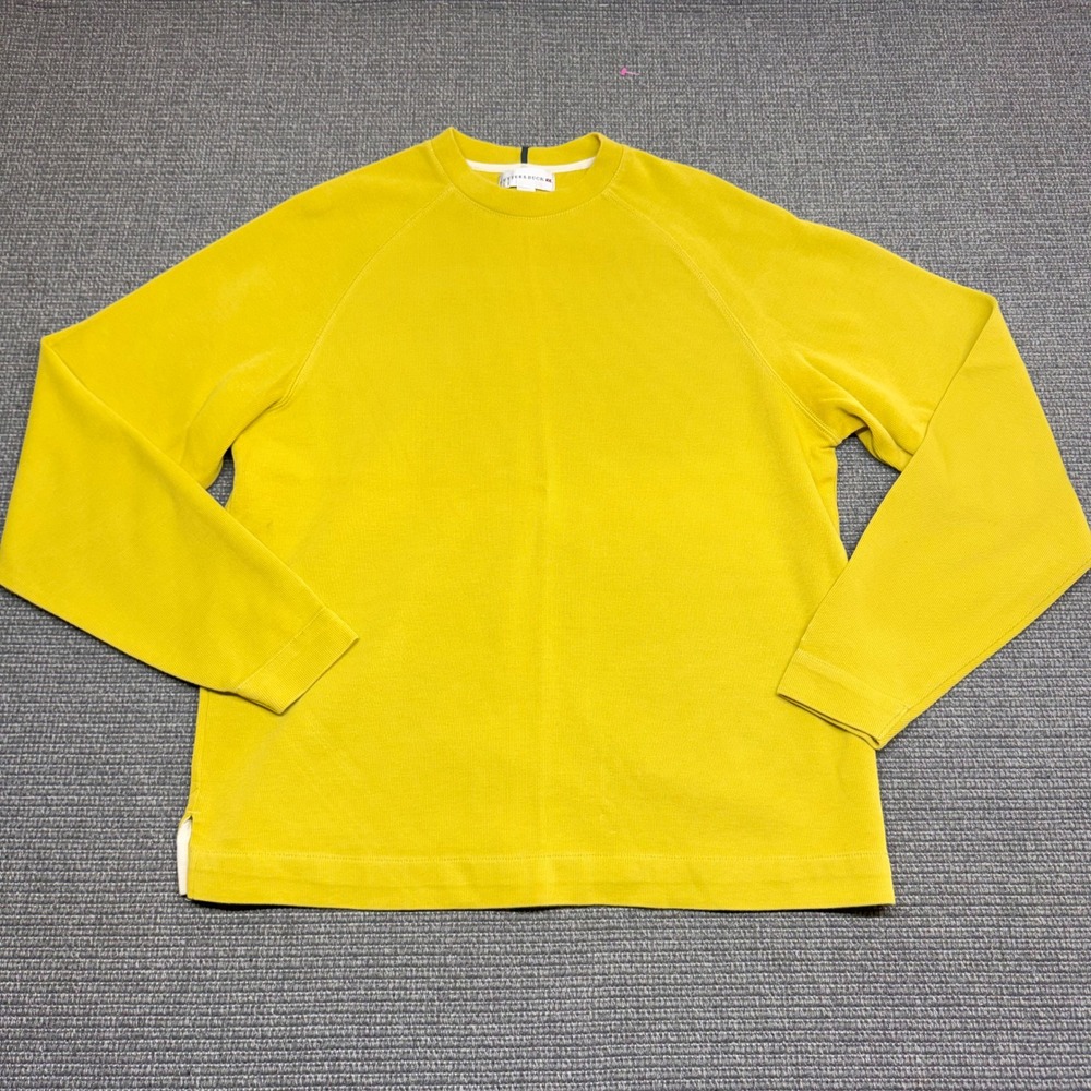 Cutter & Buck Mens Mustard‎ Yellow Ribbed Raglan Long Sleeve Pullover Large
